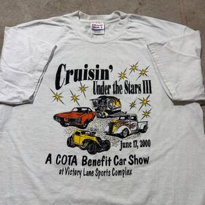 Vintage Y2K Cruisin' Under the‎ Stars III Car Show Tee 2000 Racing Car Large